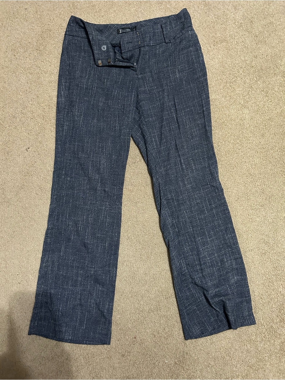 New York and Company Women's Navy Textured Straight-Leg Jeans